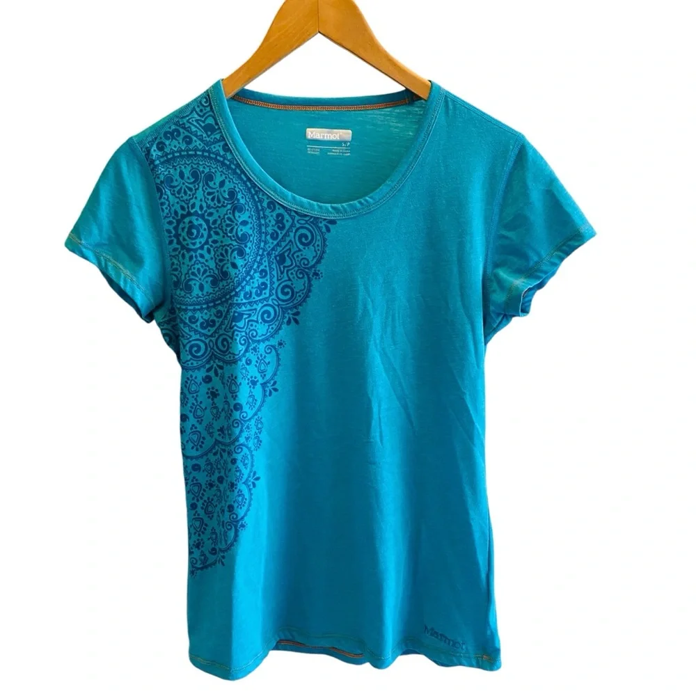 Ladies Marmot Katie Dry-Release Turquoise Top - Picture 1 of 5